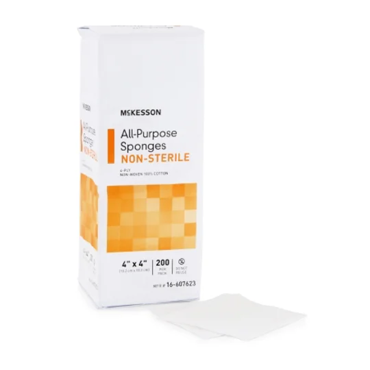 Gauze Sponge Cotton 4-Ply 4 X 4 NonSterile 200 Pk