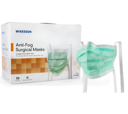Surgical Mask Pleated Ties Anti Fog 50 Pack