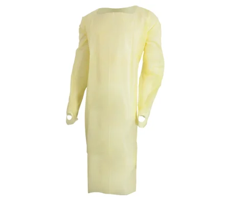Isolation Gown Yellow Thumb Loop Adult Disposable 10 Pack
