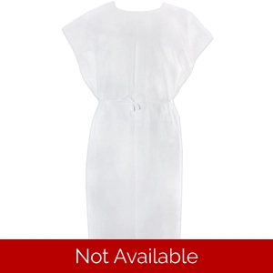 Exam Gown White Without Cuff Adult Disposable 50 Pack