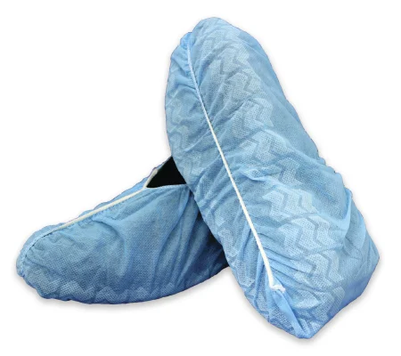Shoe Cover One Size Fits Most Shoe-High No Traction Blue 100 Pack