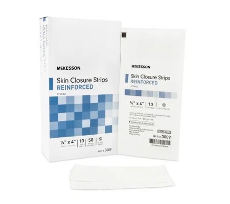 Skin Closure Strip 1/4 X 4 Nonwoven Reinforced Strip White 10 Pack