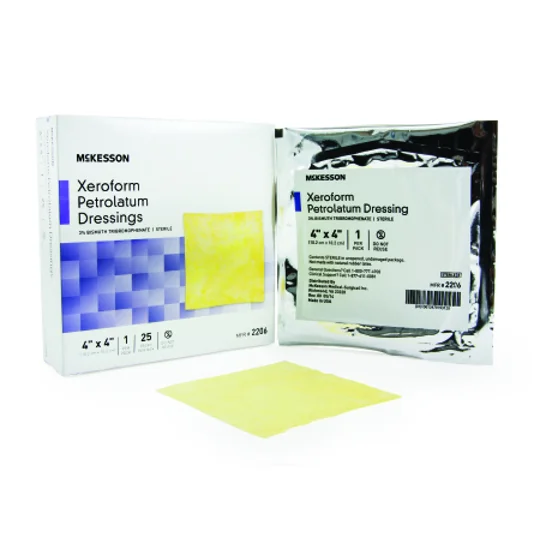 Xeroform Petrolatum Dressing Gauze Bismuth Tribromophenate 4 x 4