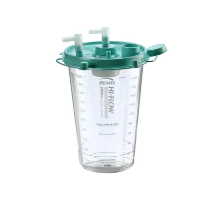 Suction Canister Hi-Flow™ 2000 mL Self Sealing Lid