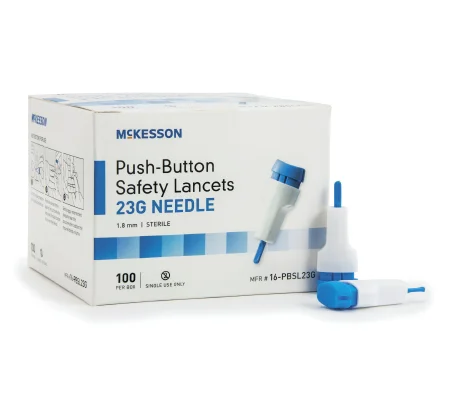 Safety Lancet Fixed Depth Lancet Needle 1.8 mm 23 Gauge Push Button