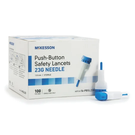 Safety Lancet Fixed Depth Lancet Needle 1.8 mm 23 Gauge Push Button