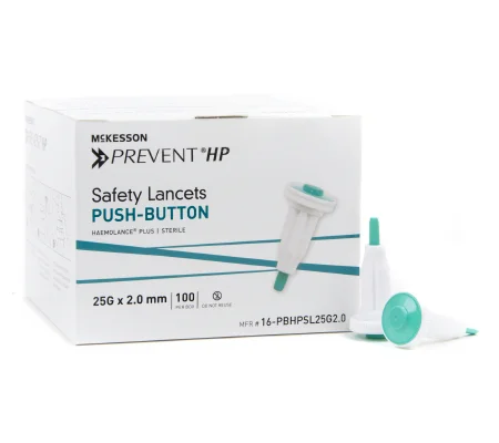Safety Lancet Prevent® Fixed Depth 2.0 mm Depth 25 Gauge Push Button