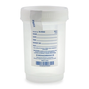 Specimen Container Pneumatic Tube Screw Cap 120 mL 4 oz. Sterile