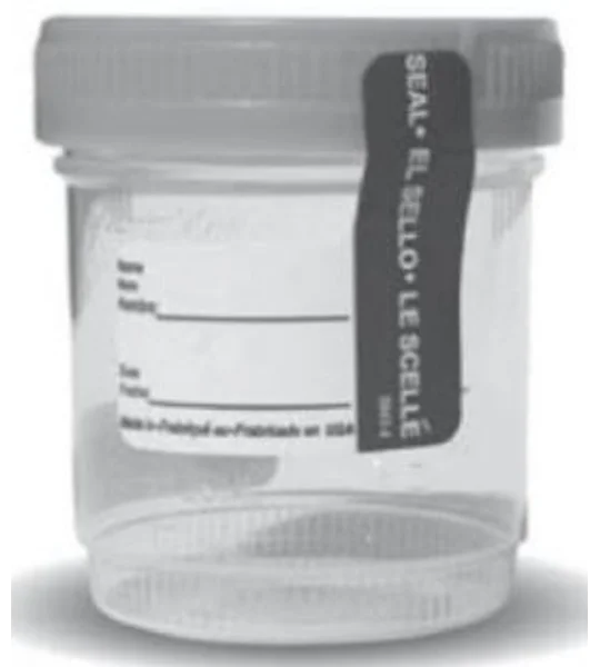 Specimen Container with Temperature Strip Plastic Screw Cap