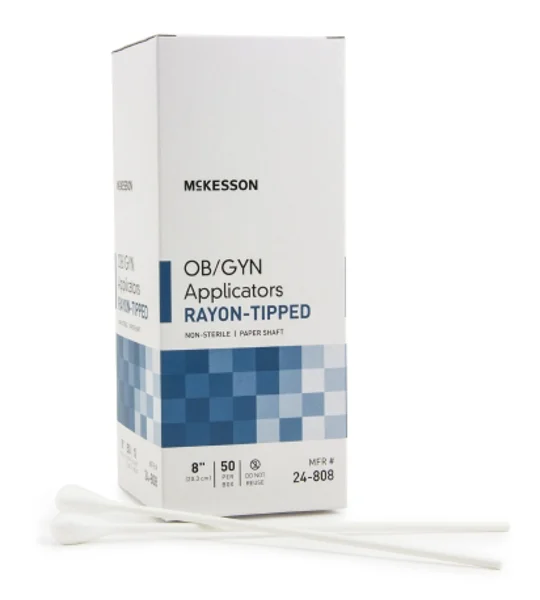 OB/GYN Swabstick McKesson 8 Inch 50 Pack