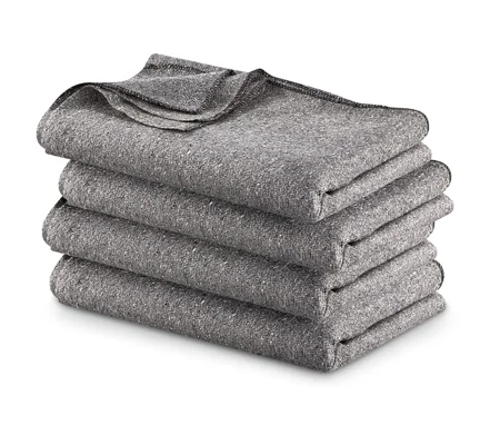 Fire Resistant Wool Blanket Warm Grey 62 x 80