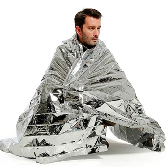 Emergency Space Foil Rescue Blanket Silver 52 x 84
