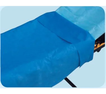 Stretcher Sheet Everyday Flat 40 X 90 Inch Blue Tissue Poly Disposable
