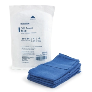 O.R. Towel 17 W X 27 L Inch Blue Sterile 4 Pack