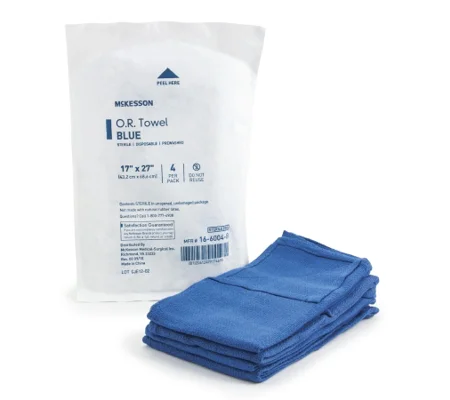 O.R. Towel 17 W X 27 L Inch Blue Sterile 4 Pack