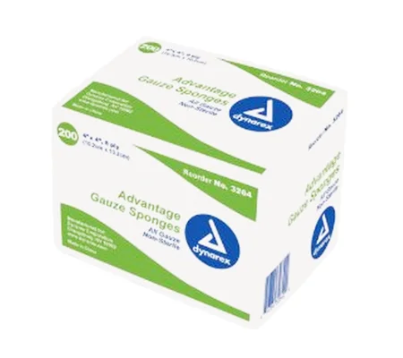Gauze Sponge Gauze Advantage 8-Ply 4 X 4 Inch Square NonSterile