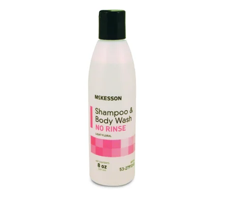 No-Rinse Shampoo - Body Wash 8 oz. Squeeze Bottle Light Floral Scent