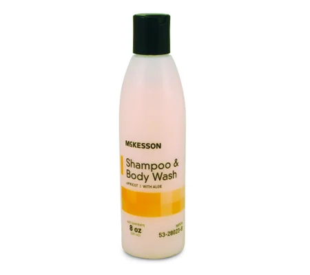 No-Rinse Shampoo - Body Wash 8 oz. Squeeze Bottle Apricot Scent