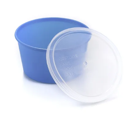 Denture Cups 8 oz. Aqua Snap-On Lid Single Patient Use