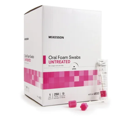 Oral Swabstick Foam Tip Untreated 250 Pack