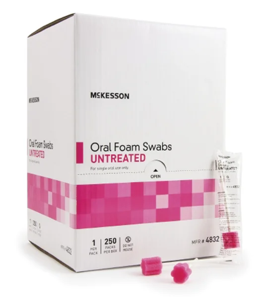 Oral Swabstick Foam Tip Untreated 250 Pack
