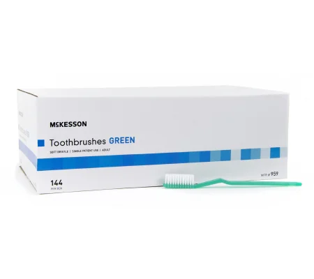 Toothbrush McKesson Green Adult Soft