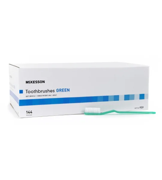 Toothbrush McKesson Green Adult Soft