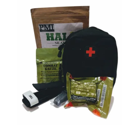 Individual Patrol Officer Kit IPOK with Molle Bag Combat Gauze Seals