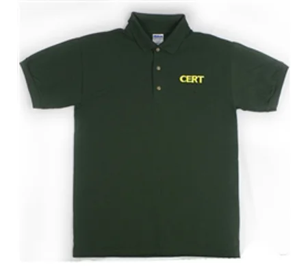 CERT Logo Embroidered Green Polo Shirt