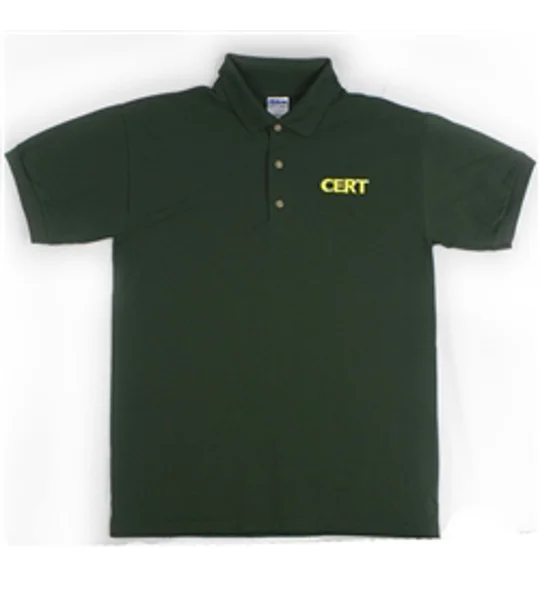 CERT Logo Embroidered Green Polo Shirt