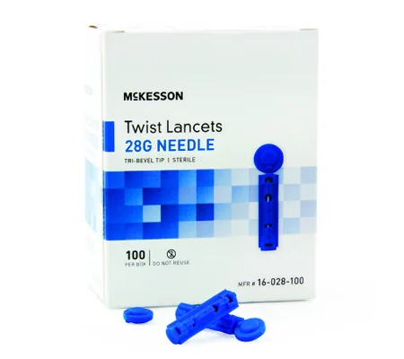 Twist Lancets Diabetic Testing 28g Box 100