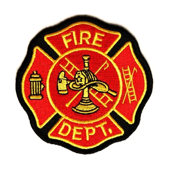 Fire Dept Patch Maltese - 3 x 3 inch