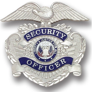 Security Officer Silver Hat Cap Badge