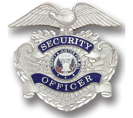 Security Officer Silver Hat Cap Badge