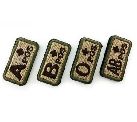Military Tactics Blood Types Embroidered Patch