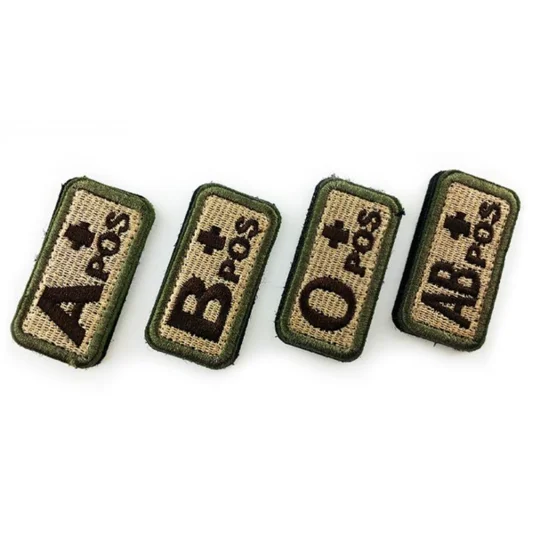 Military Tactics Blood Types Embroidered Patch