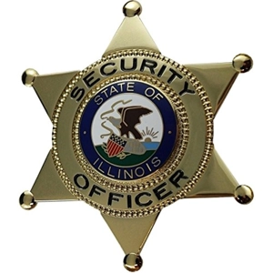 Security Officer 6-Point Star Breast Badge State of Illino..
