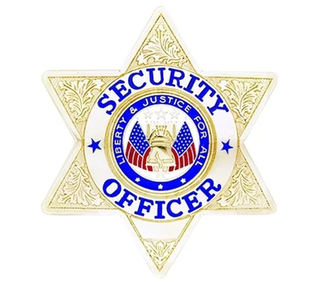 Security Officer 6 Point Star Badge Gold