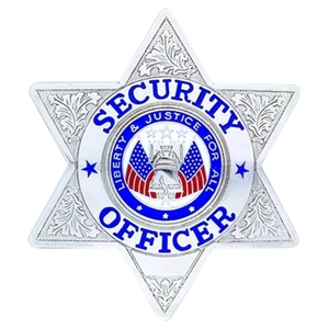 Security Officer 6 Point Star Badge Silver