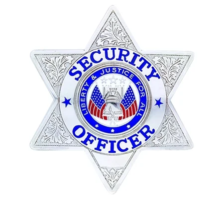 Security Officer 6 Point Star Badge Silver