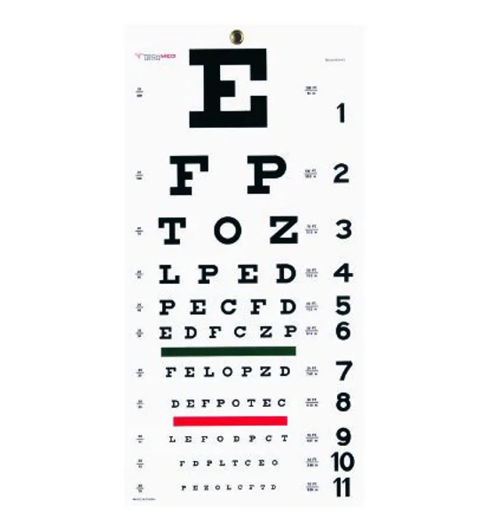 Snellen Pocket Eye Chart Wall 22 x 11