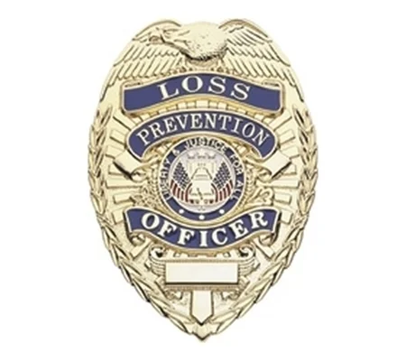 Loss Prevention Security Officer Shield Chest Badge Gold