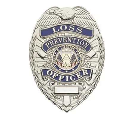 Loss Prevention Security Officer Shield Chest Badge Silver