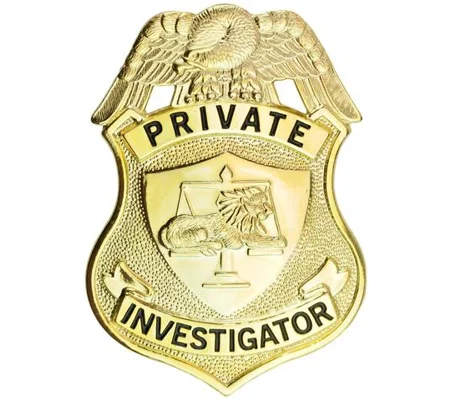 Private Investigator Shield Badge Gold