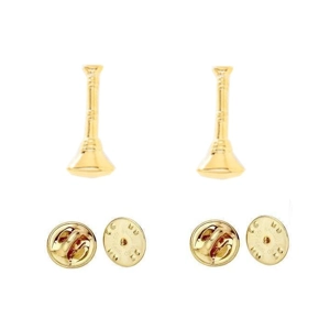 Collar Pins Bugles Cut Out 1 Bugle Gold Lieutenant