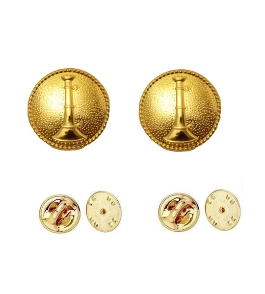 Collar Pins Bugles Disc 1 Bugle Gold Lieutenant