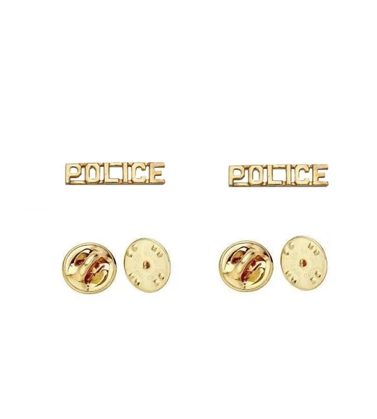 Collar Pins Letters 1/4" POLICE Gold