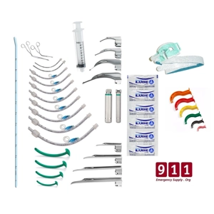 Complete Intubation Kit Laryngoscope ET Tubes Airways Leve..