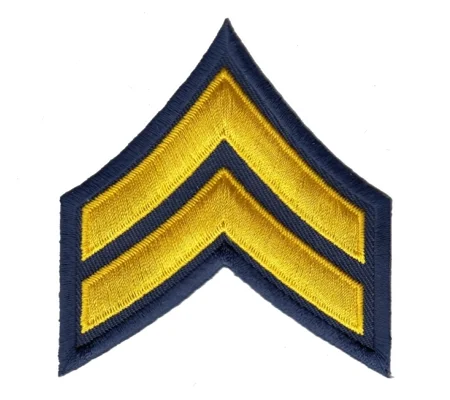 Corporal Chevrons Border 3" Gold on Navy