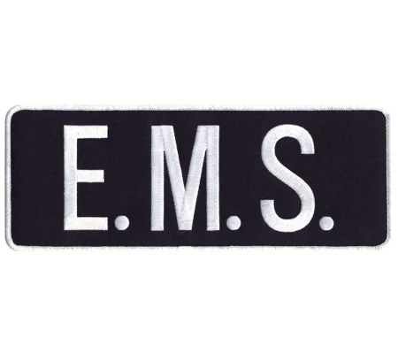 EMS Tactical Back Patch 4 X 11 White on Midnight Blue